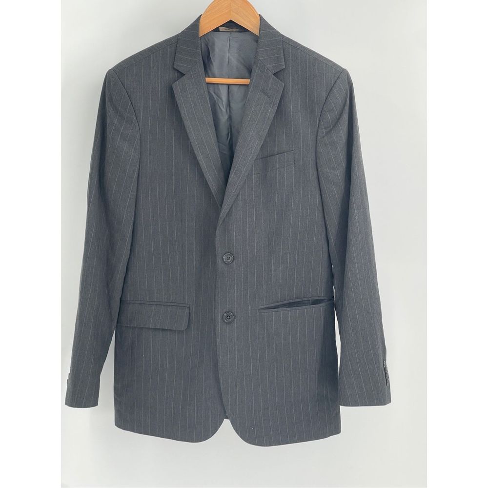 Banana Republic Blazer Suit Jacket‎ Men Size 38 Gray Stripe